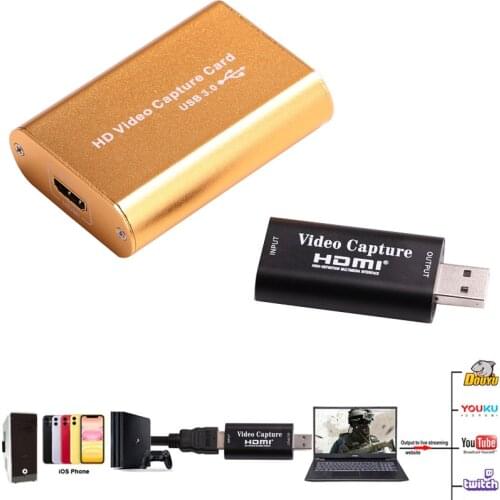 USB 3.0 Game Capture Card HDMI Video Capture Box USB 2.0 4K IN 1080P Record Live Streaming for PS3 PS4 TV Xbox Switch Camera PC