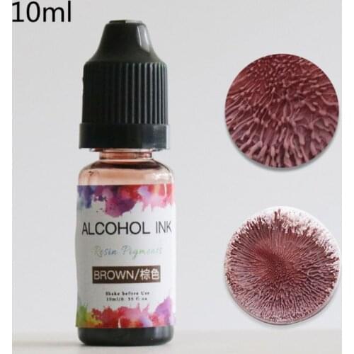 14 Colors 10ML Art Ink Alcohol Resin Pigment Kit Liquid Resin Colorant Dye Ink Diffusion UV Epoxy Resin Jewelry Making E56C