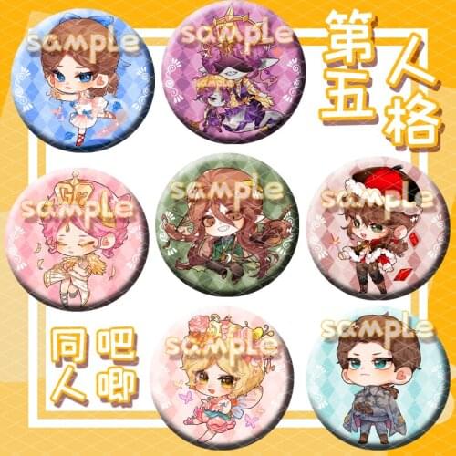 Game Identity V Tracy Reznik Vera Nair Martha Behamfil Cute Round Badge Medal Anime Cute Brooch Pin Toy Cosplay Gift 58mm