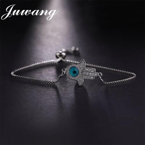 JUWANG Turkey Evil Eye AAA Cubic Zircon Girl Charm Bracelets for Women Turkish Jewelry Gift Wholesale