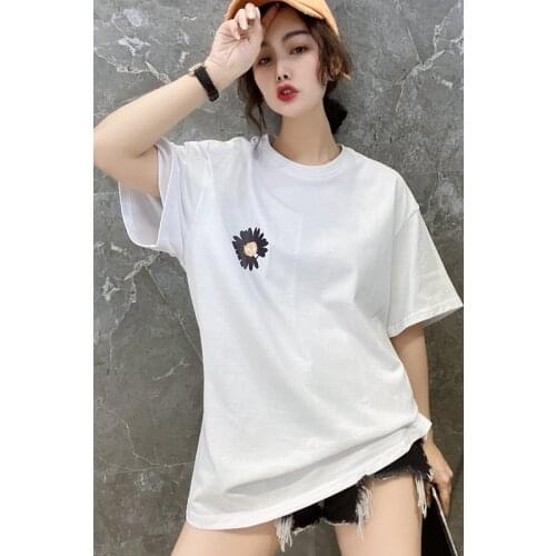 Summer O Neck Loose printing short Sleeve Tee Women Sexy Tops Casual Woman T Shirts Large size 2021 women sexy tops