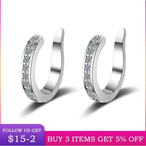 LByzHan Simple Openning Earrings Authentic 925 Sterling Silver Hoop Earring For Women Making Fashion Jewelry CME429