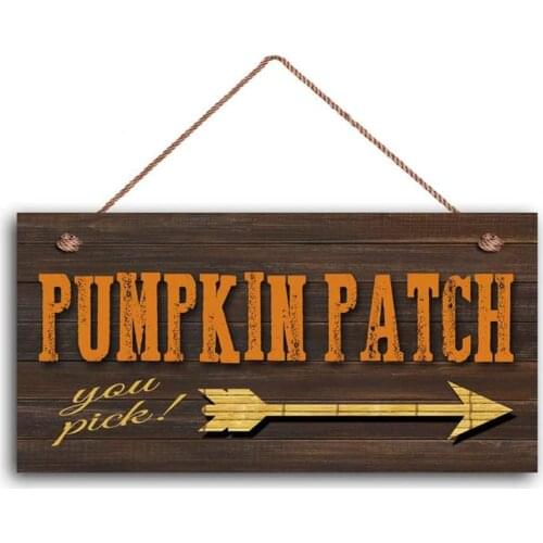 Pumpkin Patch Sign, Fall Season Decor, Autumn Season Sign, Tribal Arrow, Rustic Distressed Style, 6" x 12" Sign(ZY-W110)