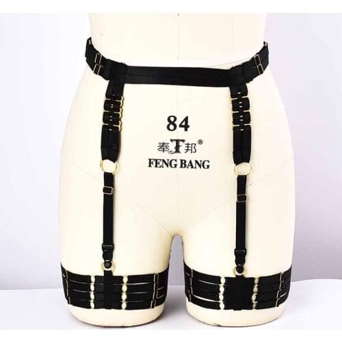 Golden Accessories Garter Belt Elastic Leg High Waist Stocking Suspender Garter Belt Goth Harajuku BDSM Bondage Lingerie
