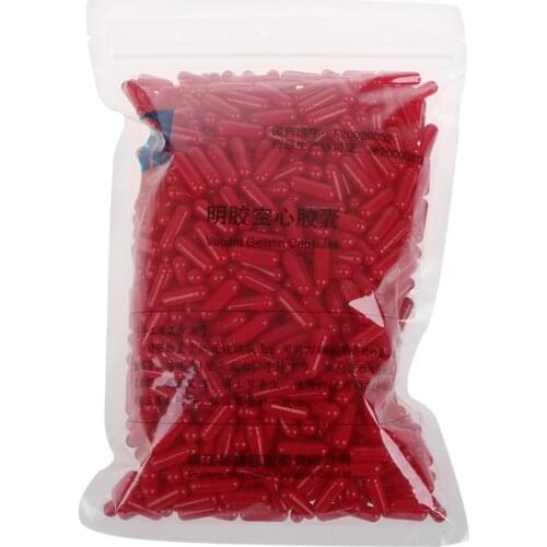 1000Pcs/Bag Red Gelatin Empty Capsules Hollow Gelatin Capsules Empty Pill Capsule Personal Health Care Pill Cases Splitters