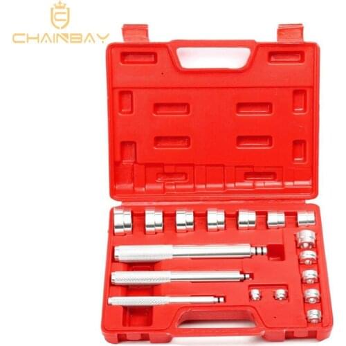 17Pc Aluminium Wheel Bearing Race & Seal Bush Driver Set Garage Tool Kit w/ Case