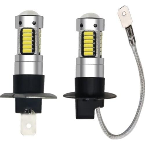 2PCS H3 LED fog light 3030 4014 30smd H1 880 881 LED Car Front Fog lamps Anti Fog Bulbs Auto Daytime Running Lights white 6000k