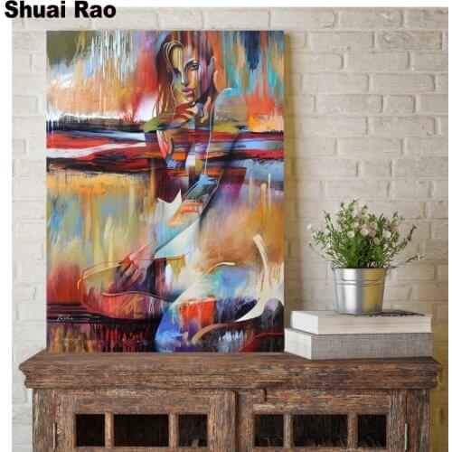 5D DIY Diamond Painting"Abstract Beauty"3D Embroidery Mosaic Cross Stitch Rhinestone painting Girl Portrait home decoration