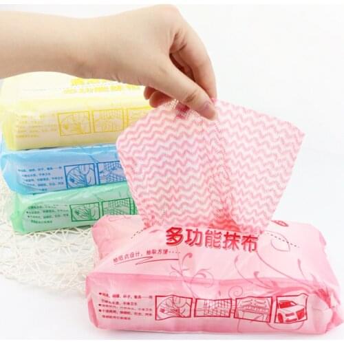 70pcs/bag Non-woven Fabric Kitchen Disposable Cleaning Cloth Multi-purpose Removable Dish Cloth