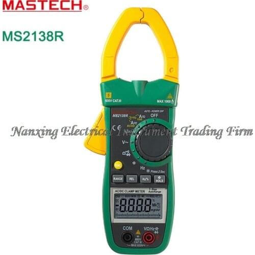 MASTECH MS2138R Digital Clamp Meter AC DC Clamp Meter Multimeter 4000 Counts Voltage Current Capacitance Resistance Tester