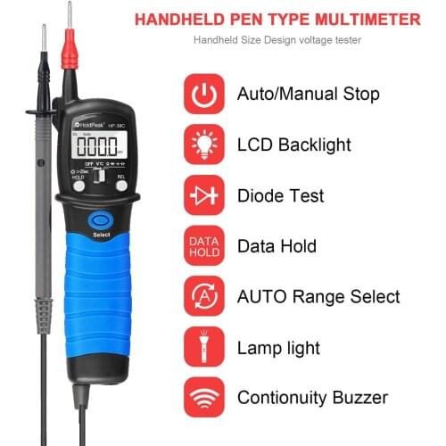 BTMETER BT-38C Pen Type Digital Portable Multimeter Multi-tester Handheld 6000 Counts for AC DC Voltage,Resistance,Capacitance