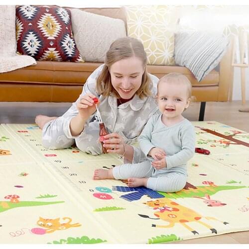 Childrens Mat 1cm Thick Foldable Baby Play Mat XPE Infant Climbing Road Pad Foam Pad Environmental Tasteless Game Blanket Toys