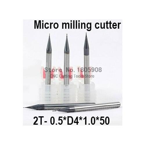 Micro carbide cutter 1PCS 2Flute 2F-0.5*4*1.0*50mm alloy milling cutter, CNC machine,milling machine, CNC milling tools, Nc tool