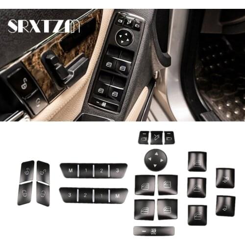 Car Window Glass Lift Button Sticker Door Lock Unlock Button Cover Sticker For Mercedes Benz A B C E Gla Cla Glk Gl Ml Gle Class