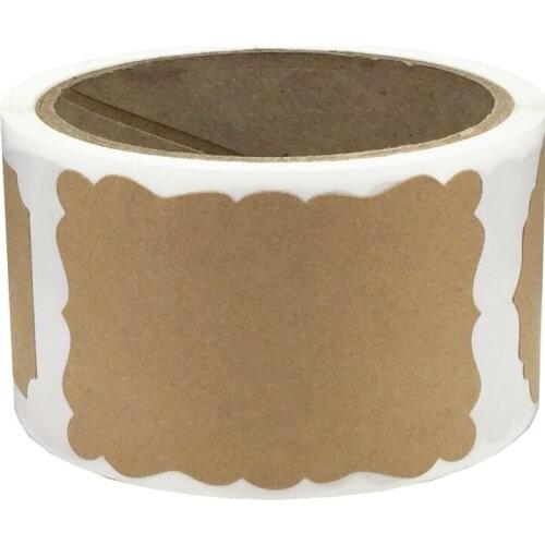 100 Pcs/roll Natural Kraft Paper Label Stickers 2*3 Inch DIY Scrapbook For Marking Gifts Glass Bottles Kitchen Supplies Stickers