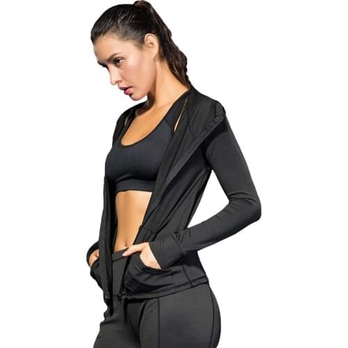 2019 New Women Yoga Sport Hoodie Quick Dry Jacket Female Long-sleeved Outdoor Sportswear Fitness Workout Top Clothes Sports Wear