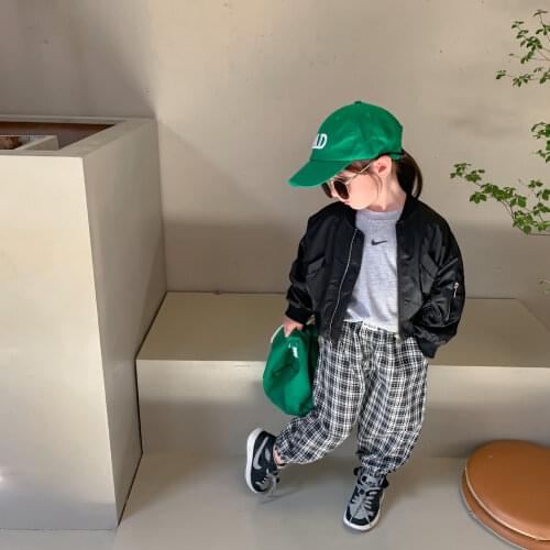 2021 autumn new boys' and girls' sports jacket boys' and girls' solid color versatile Baseball Jacket