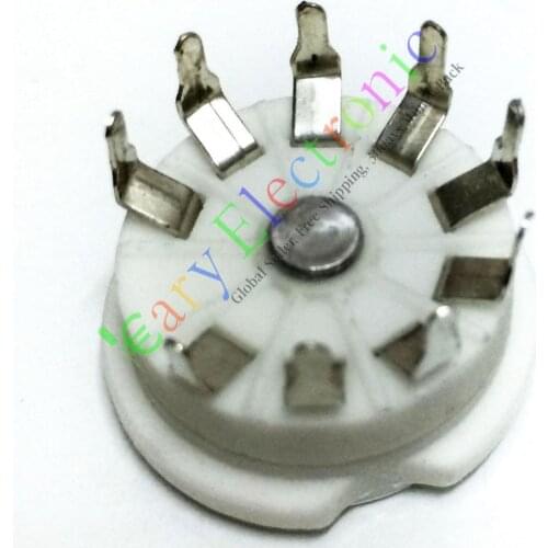 Wholesale and retail 4pc 9pin PCB Ceramic vacuum tube socket valve 12AX7 12AU7 ECC83 Audio amp part free shipping