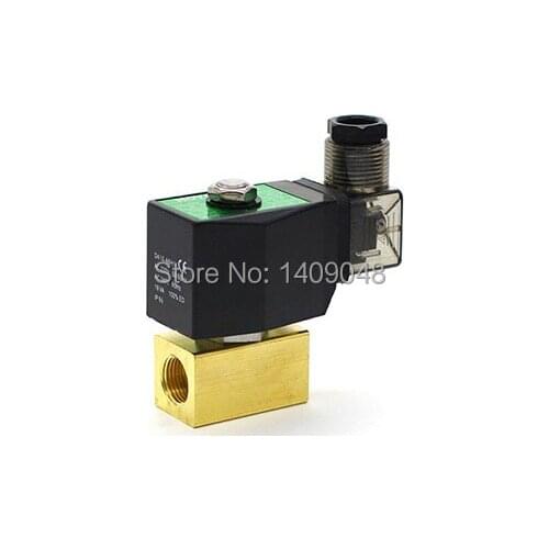PU-08 Wiring type AC 220V 0~2bar 2/2 way direct acting NC brass G1/2" bsp water, oil, air solenoid valve FKM Seal orifice 8mm