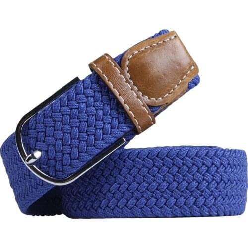 Unisex Multi Colors For Choosing Brand Male Knitted Pin Buckle Polyester Strap Women Elastic Braided Belts For Men And Women
