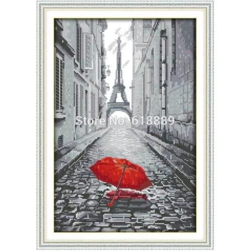 Romantic Paris Patterns Counted Cross Stitch 11CT 14CT Wholesale Cross-stitch Kit Embroidery Needlework