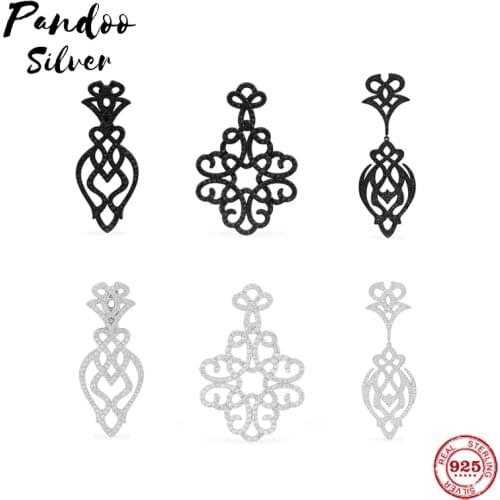 S925 Sterling Silver Jewelry 1:1 Copy, Arabesque Earrings For Women Floral Jewelry Trend Dangle Drop Earring