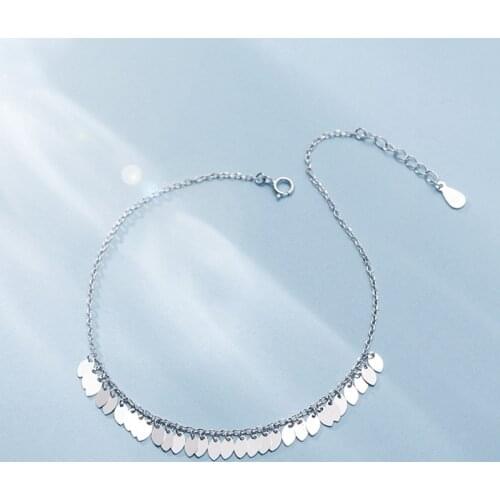 925 Sterling Silver Tassel Bead Charm Bracelet Elegant Women Jewelry Браслет sl195