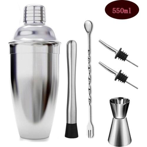 550ML/750ML Stainless Steel Cocktail Shaker Mixer Wine Martini Boston Shaker For Bartender Drink Party Bar Tools
