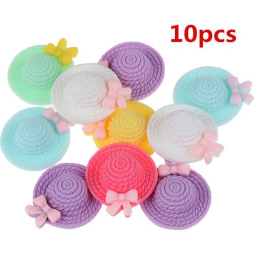 10pcs Resin Hats Embellishments Flatback Cabochon Scrapbook Wedding Decoration DIY Craft Accessories