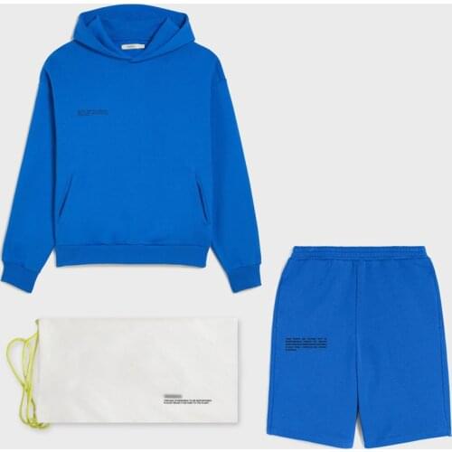 Lightweight Hoodies Sweatpants Two Piece Set Men 100% Cotton Casual Sweatshirt+Long Shorts Sweatsuit Outfits Jogger Tracksuit