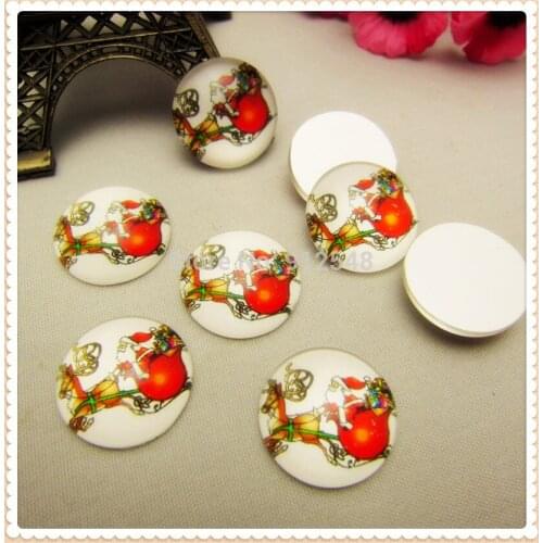 SXBL003, Free shipping! handmade photo glass cabochon,10pcs/lot (20MM) Christmas resins dots stickers crystal epoxy