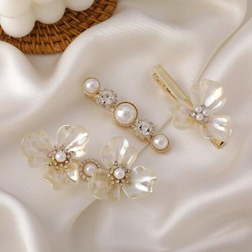 MISSNICE Vintage Flower Hair Clips Hairpins New Fashion Artificial Shell Alligator clips Barrettes Hair-Accessories Snap Clips