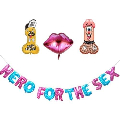 Here for The Sex Balloon, Here for The Sex Banner Blue Pink Party Supplies Gender Reveal Party Decorations
