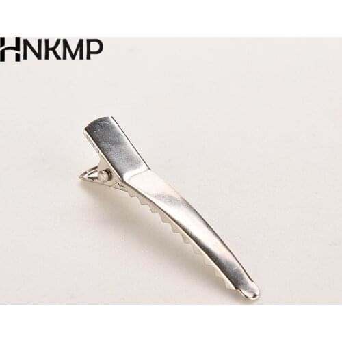 50Pcs Diy Alligator Flat Metal Women Hair Clip Barrette Single Prong Girls Hairpins For Bow 35/45mm Clips Base