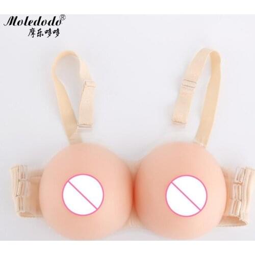 Concave Bottom Round Type Conjoined Silicone Breast COS Special Fake Breast Prosthesis Fake Chest Male Transvestite D40