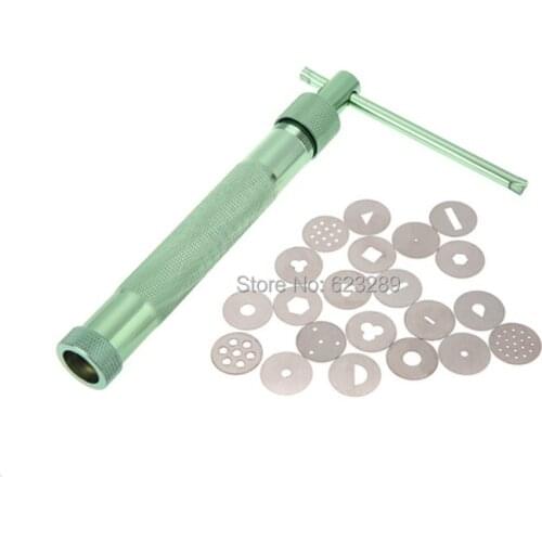 Wholesale 10 pcs/lot Sugar Paste Extruder Stainless Steel With 21 Tips Sugarcraft Fondant Cake Decorating Tool
