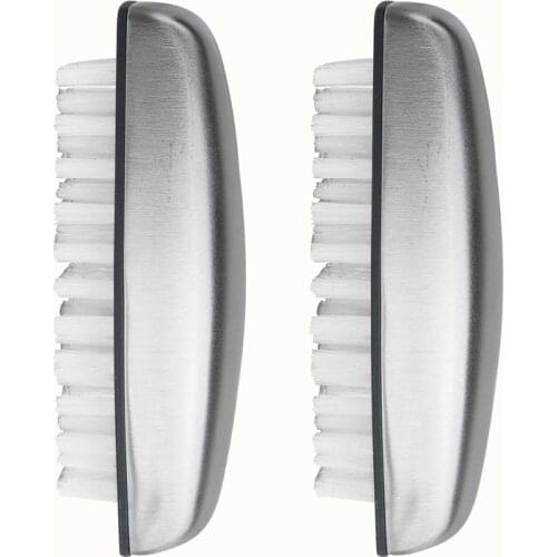 2 Pcs Nail Brush,Stainless Steel Hand Wash Brushes Fingernail Brush,for Cleaning Nails,Hand,Bathroom&Kitchen
