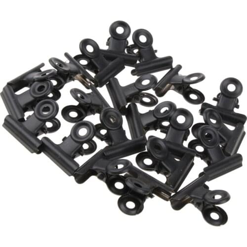 20pcs 22mm Metal Bulldog Clip Money Letter Paper File Organizers -Black