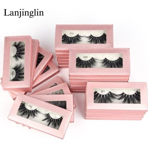25mm Wholesale False Eyelashes 10/20/50/100 Pairs Mink Lashes Natural Dramatic 5D Real Mink Eyelashes In Bulk Thick Fake Lashes