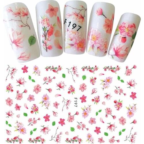 5 sheets mixed design adhesive nail art decorations stickers beauty flower acrylic manicure decals F1956789