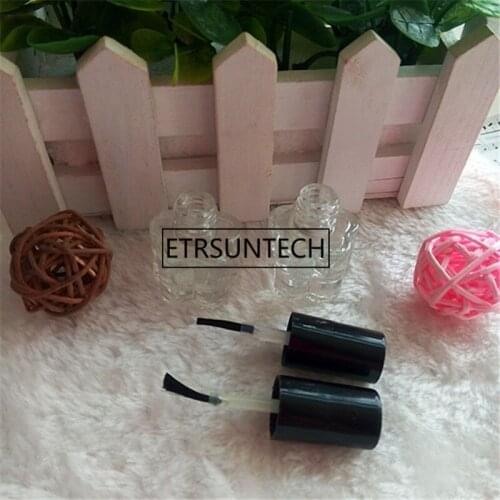 5ml Empty Nail Polish Plum Shape Bottle &Small Brush Nail Art Container Glass Nail Oil Bottles F1302