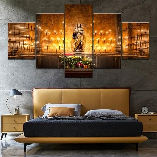 5 Piece Catholic Virgin Mary 5D diy Diamond Painting Full Square Round Drill Diamond Mosaic Diamant Art And Crafts A599