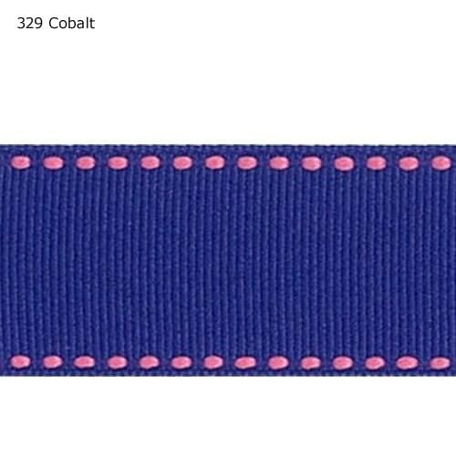 7/8" inch 22mm Hot pink stitched ribbons Cobalt grosgrain ribbons