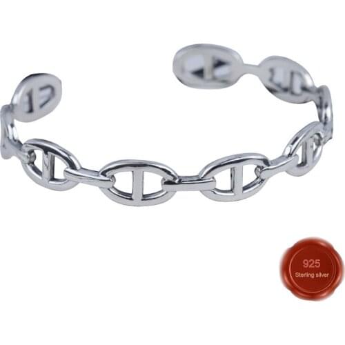 925 sterling silver bracelet jewelry alphabet pig nose shape personality simple fashion creativity to send friends Valentines