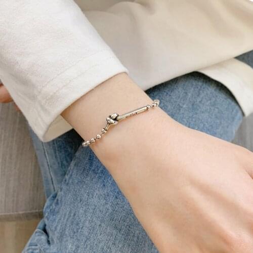 925 silver jewelry with retro simple bohimia knotted temperament personality bracelet for student birthday gift wholesale