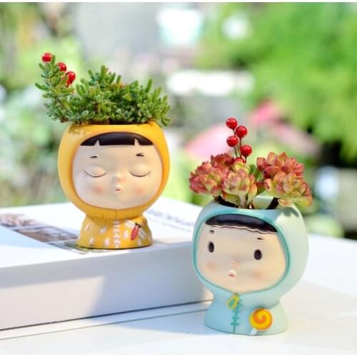 1Pcs Resin Succulent Container Flowerpot Home Pot Photo Props Desk Ornament home decoration plant pots decorative
