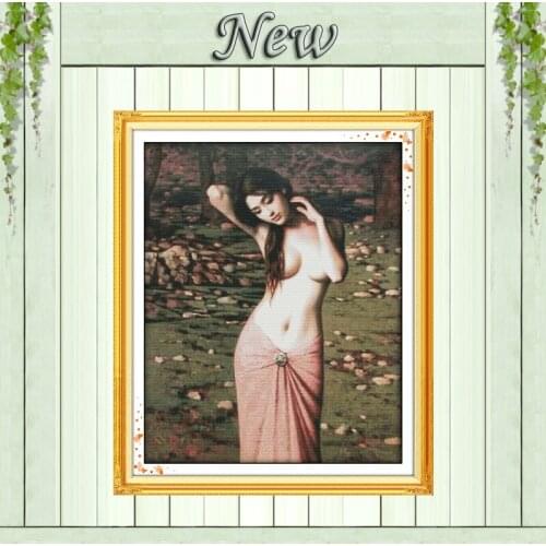 Bath beauty girl angel diy painting Counted Printed on canvas DMC 11CT 14CT Chinese Cross Stitch kits Needlework Sets embroidery