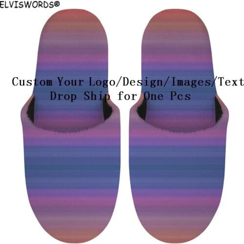 ELVISWORDS Custom Your Logo/Design/Images Soft Bottom Slippers Cotton Warm Shoes Women Indoor Floor Slippers Non-slips Shoes