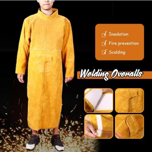 Artificial Leather Welder Blacksmith Apron Heavy Duty Flame Retardant High Temperature Resistant Welding Work Clothing Tools
