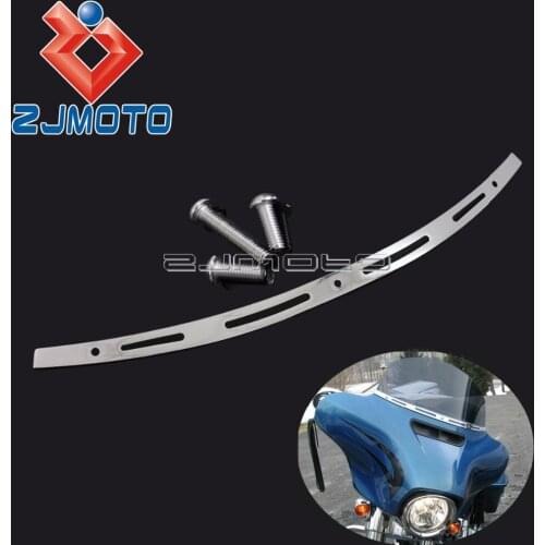 Chrome Metal Slotted Windshield Trim For Harley CVO Electra Glide Street Glide Tri Glide FLHX FLHTCUTG FLHTKSE 2014 2015 2016